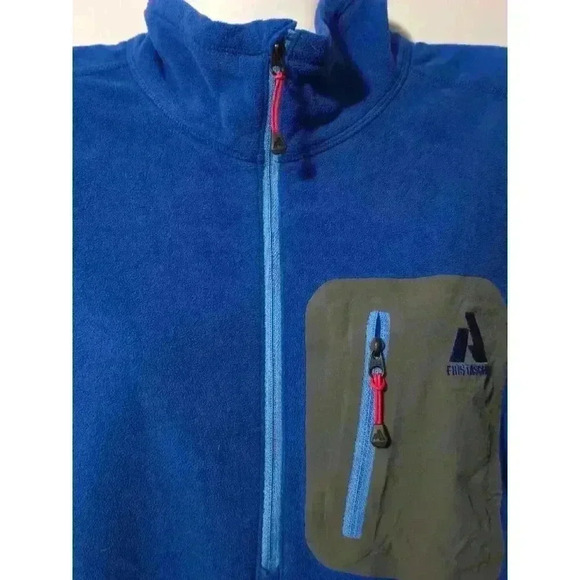 Men's‎ Eddie Bauer Fleece Jacket Large Blue Gray - Picture 3 of 6
